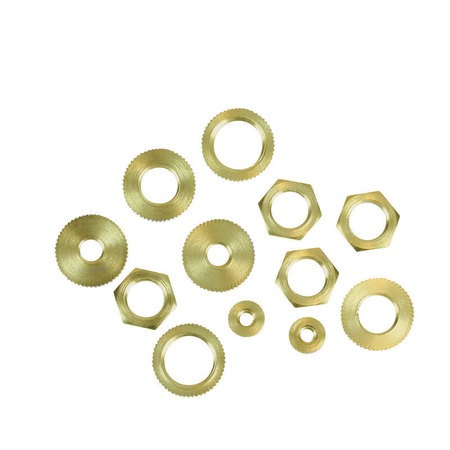 JANDORF Lock Nut, Brass, 12 PK 60168